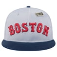 thumbnail image 2 of Men's New Era Gray/Navy Boston Red Sox Satin 59FIFTY Fitted Hat, 2 of 6