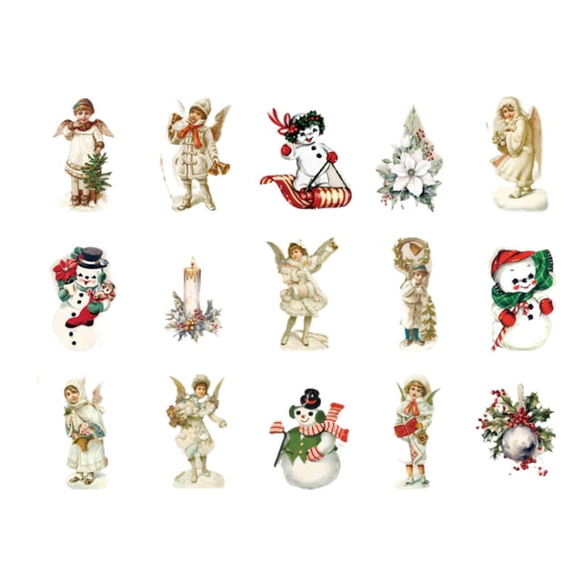 WHEANG Stickers Christmas Santa School Party Holiday Decoration And Craft Card Gift Envelope Box White