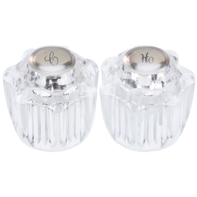 2pcs Universal Faucet Handle Replacement Plastic Hot and Cold Water Knobs for Bathtub and Shower Faucets Easy to Install Hardware Handle for Bathroom Fixtures