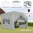 thumbnail image 4 of Outsunny 10' x 10' Pop-Up Canopy Tent, Sidewalls, Carry Bag Included, Grey, 4 of 10