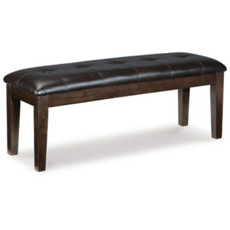 Signature Design by Ashley Haddigan Traditional Upholstered Dining Room Bench, Dark Brown