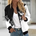 thumbnail image 2 of Pisexur Vestes pour Femmes 2024 Mode Vestes Bomber à Imprimé Floral Décontractées Légères à Fermeture Éclair Coupe-Vent Veste Classique Ample Randonnée Voyage Manteau de Sport de Motard avec Poches, 2 of 5
