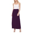 thumbnail image 5 of Women's Maxi Length High Waist Foldable Waistband Solid Skirt, 5 of 7