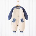 thumbnail image 2 of CAUYDY 0 3 6 9 Months 1T 2T Baby Boys Pajamas Newborn Clothes Preemie Long Sleeved Romper Fall Winter Infant Boy Soft Bodysuit Toddler Sleepers Blue for Sizes 3-6 Months, 2 of 5