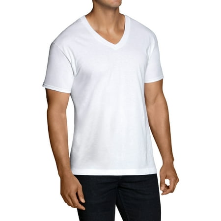 Men's Dual Defense White V-Neck T-Shirts, 3 Pack