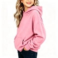 thumbnail image 5 of Paiwinds Casual Big Girls Hooded Pullover Hoodie Long Sleeve Sweatshirt with Kangaroo Pocket Regular Fit Solid Color Activewear for Teen Girls, 5 of 9