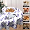 thumbnail image 4 of Lavender Round Tablecloth 60 Inch - Floral Butterfly Table Cloth Spring Summer Flowers Tablecloths Botanical Butterflies Table Cover for Kitchen Dining Indoor Outdoor, 4 of 7