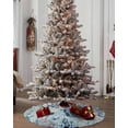 thumbnail image 4 of Blue Teal Pink Coastal Christmas Tree Skirt 36 Inches Large Christmas Skirt Tree, Summer Beach Nautical Coral Starfish Tree Skirt Christmas Decorations for Fireplace Party Holidays Indoor Outdoor, 4 of 7
