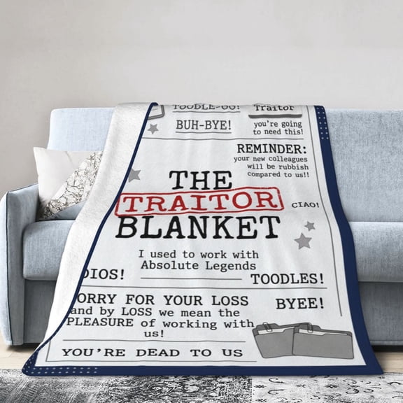 Farewell Gifts for Coworkers, Coworker Leaving Throw Blanket, Funny Deep Blue Traitor Blanket, Goodbye Going Away Gift for Employee Boss Women Men 50x40