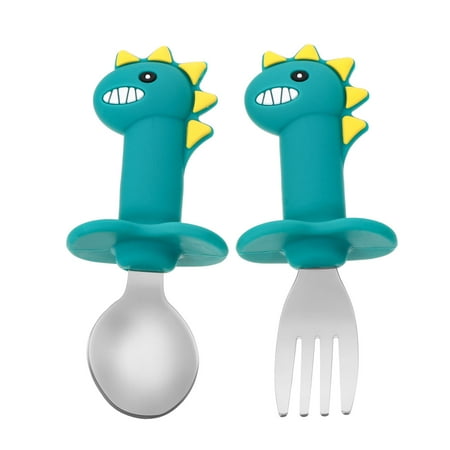 

HEMOTON 1 Set Training Tableware Chick Learning Spoon Fork Toddler Eating Tool