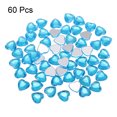 thumbnail image 3 of 60 Pcs Acrylic Heart Rhinestone 12mm Flat Back Plastic Gems Jewelry Stickers for Craft Bead, Lake Blue, 3 of 7