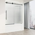 thumbnail image 2 of VIGO Elan E-Class 56 to 60 in. W x 66 in. H Sliding Frameless Tub Door in Matte Black with 3/8 in. (10mm) Fluted Glass, 2 of 14