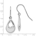 thumbnail image 4 of 14K White Gold Teardrop Hollow Dangle Earrings (24 X 9) Made In Turkey tl846, 4 of 5