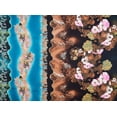 thumbnail image 2 of Zelouf Oriental Floral Paisley Skin Prnt On 75D Charmeuse  , Sewing, DIY, Crafts Fabric by the Yard, Teal, 3 Yard, 2 of 2