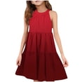 thumbnail image 2 of NTACZA Robe Fille Ado Sans Manches Décontractée à Encolure Haler Robe d'Été Jeunesse Plissée Évasée Ombre Robe Midi 120, 2 of 6