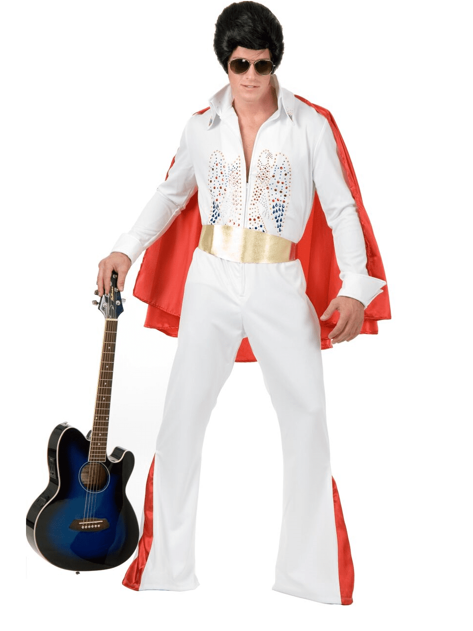 Charades Elvis Presley Rhinestone Rock Star Jumpsuit Medium M 