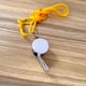 thumbnail image 4 of Silbatos deportivos de acero inoxidable con cordón, silbato con sonido fuerte y nítido para salvavidas deportivos, entrenamiento de emergencia y supervivencia, 4 of 5