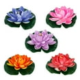 thumbnail image 1 of OUSITAID 18cmArtificial Lotus WaterLily Flowers Real Touch Floating Plant Swimming Pool Pink, 1 of 10