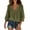 Army Green, variant on Womens Polka Dot Top Lace Up 3/4 Sleeve V Neck Blouses Flowy Ruffle Trim Boho Tops For Women Summer Elegant Casual Shirts
