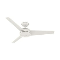 Restored Hunter Fan 52 inch White Finish Outdoor Ceiling Fan, Modern Ceiling Fan with 3 Blade for Porch, Living Room, Bedroom, Office, Kitchen (Refurbished)