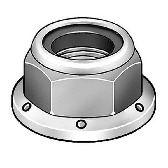 1 PK ZoroSelect Nylon Insert Lock Nut, 3/8"-16, Steel, Grade A, Zinc Plated, 13/64 in Ht, 50 PK