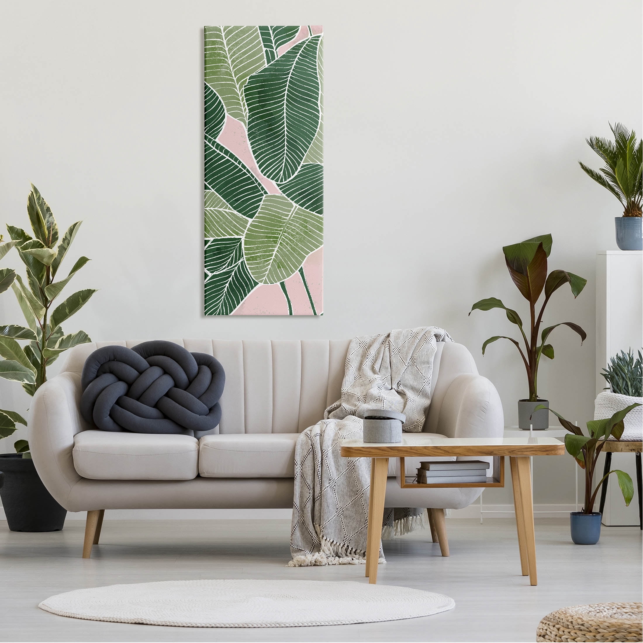 Layered Plant Leaf Shapes Botanical & Floral Graphic Art Gallery Wrapped Canvas Print Wall Art