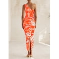 thumbnail image 2 of Vestido de Mujer PRETTYGARDEN con un Hombro, Fruncido y Estampado Floral M, 2 of 8