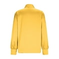 thumbnail image 6 of JSKUMAR Women's Silk Blouse Casual Long Sleeve Bow Tie Neck Button Down Shirts Stylish Basic Office Work Tops Outfit (Yellow,XL), 6 of 7