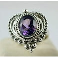 thumbnail image 4 of Navya Craft Amethyst Oval 925 Sterling Silver Handmade Women Statement Ring Purple Gemstone Ring Size 13.5, 4 of 5