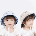 thumbnail image 6 of dmqupv Toddler Girl Bucket Hat Sun Hat Toddler UPF 50+ Summer Bucket Hat Baby Wide Brim Beach Hats Adjustable UV Protection Hats Navy,2-3 Years, 6 of 6