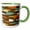 Green/White, variant on 3drose, Orange, Yellow, Aqua, Brown, Vertical Brushes Strokes Abstract Pattern, 15oz Two-tone Black Mug