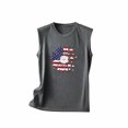 thumbnail image 4 of Wycnly 4th of July Tank Top for Women Loose Fit Racerback Vest Independence Day Patriotic Tshirts Summer Sunflower US Flag Print Crewneck Sleeveless Fashion Blouses Gray m, 4 of 6