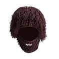thumbnail image 3 of Gorro de punto con barba, gorro cálido, gorro de invierno para el frío, resistente al viento, gorro de punto para disfraz. Marrón, 3 of 9