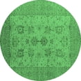 thumbnail image 1 of Ahgly Company Indoor Round Oriental Emerald Green Industrial Area Rugs, 3' Round, 1 of 4
