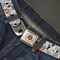 thumbnail image 2 of Looney Tunes Belt, Seatbelt Buckle Belt, Bugs Bunny Expressions Stacked White Black Gray, Youth 22 to 32 Inches, 2 of 9