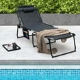 thumbnail image 2 of Costway Oversize Folding Chaise Lounge with Adjustable Backrest Detachable Pillow Pocket, 2 of 9