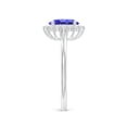thumbnail image 3 of ANGARA Natural 1.25 ct Tanzanite Engagement Ring with Floral Diamond Halo in 14K White Gold for Women (Size-8x6mm) | December Birthstone, Anniversary, Jewelry Gift for Women | Natural Tanzanite Ring, 3 of 8