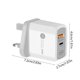 thumbnail image 3 of Cargador rápido de 25 W para teléfonos móviles, 5 V, 5 A, adaptador tipo C con cabezal de carga rápida europeo y británico., 3 of 6
