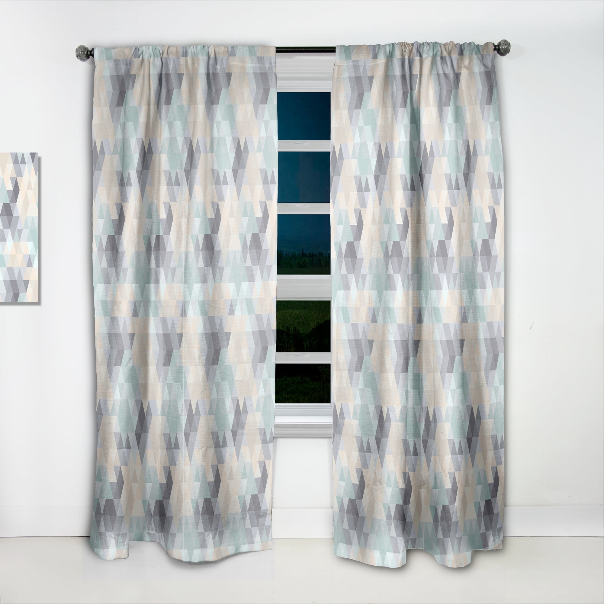 Designart 'Triangular Shapes Colourfields XXVIII' Modern & Contemporary Curtain Panel