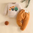 thumbnail image 4 of Ruyang Toddler Halloween Outfit Boy Girl Pumpkin Patch Pocket Crew Neck Sweatshirt Joggers Set Halloween Fall Baby Clothes, 4 of 4
