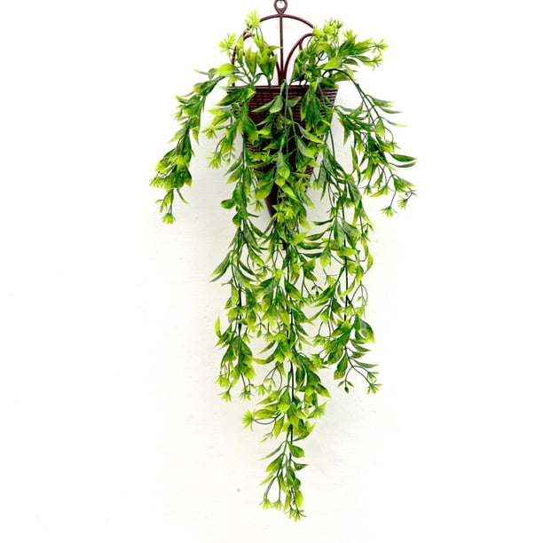 Xiao Hua 2 piezas de enredaderas de flores artificiales, para Navidad, plantas de hiedra colgantes de plástico, enredaderas falsas, hierba verde