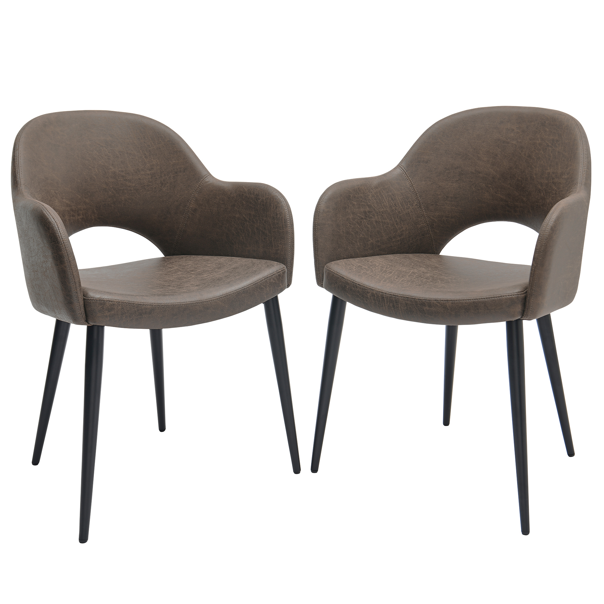 Set of 2 Accent Chair Dark Brown