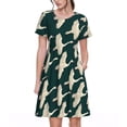 thumbnail image 1 of Bixox Robe d'Été à Manches Courtes pour Femmes Robe Ample Longueur Genou avec Poches-Canapé Volant, 1 of 7