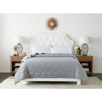 St. James Home Honeycomb Down Alternative Bed Blanket, Glacier Gray, Twin