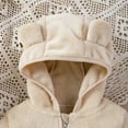 thumbnail image 4 of GYRATEDREAM Toddler Boys Girls Bear Ears Shape Fleece Warm Hoodies Clothes Zip-up Light Jacket Tops Sweatshirt Outwear for 1-6Y Khaki, 4 of 10