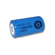 Exell 1.2V 4500 mAh NiCD D Rechargeable Battery Flat Top Cell