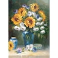 thumbnail image 2 of Monica Nero 24x32 Gold Ornate Wood Framed with Double Matting Museum Art Print Titled - Sunflowers in Vase II, 2 of 4