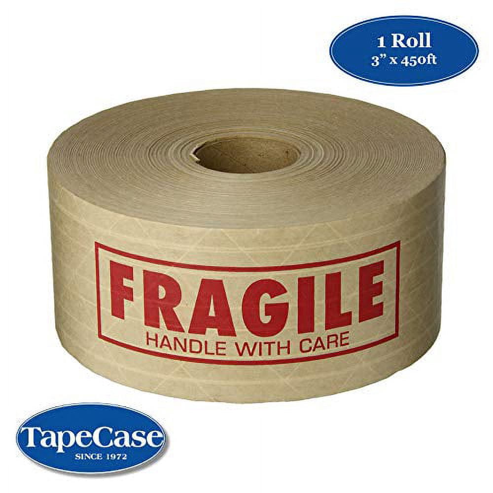 Tapecase Carton Tape, Paper, Brown/Red, 3Inx450Ft 15C805