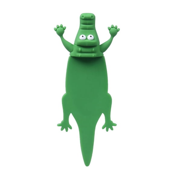 Funny Squashed Animal Bookmark Noctilucence Light Alligator Bookmarks for Kids Men Women