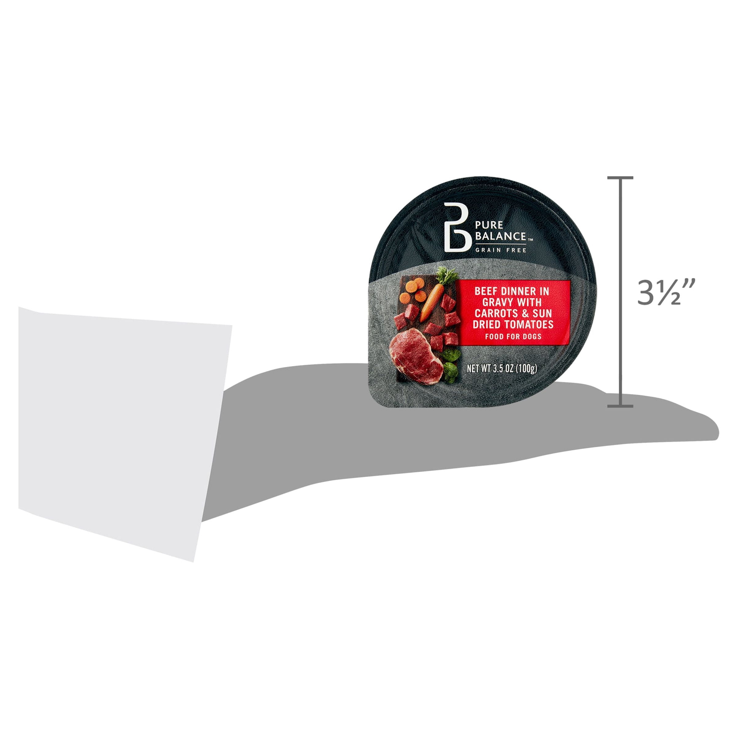 (12 pack) Pure Balance Beef Dinner in Gravy with Carrots & Sun Dried Tomatoes, 3.5 oz